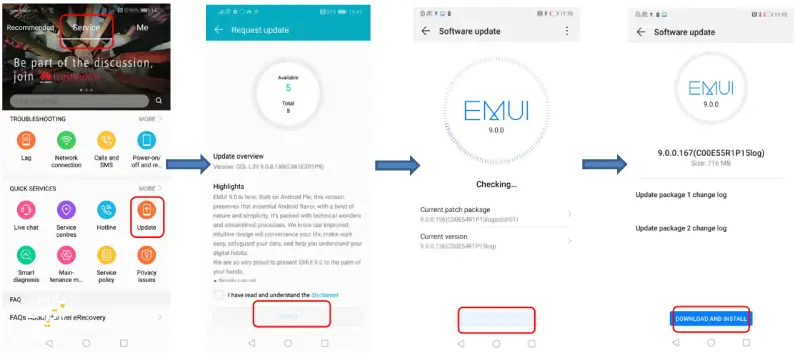 نحوه آپدیت EMUI